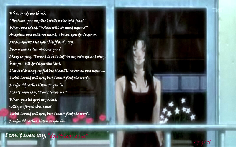 anime character with lyrics