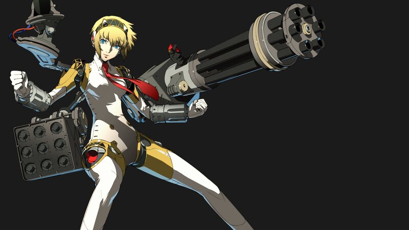 anime character with machine gun