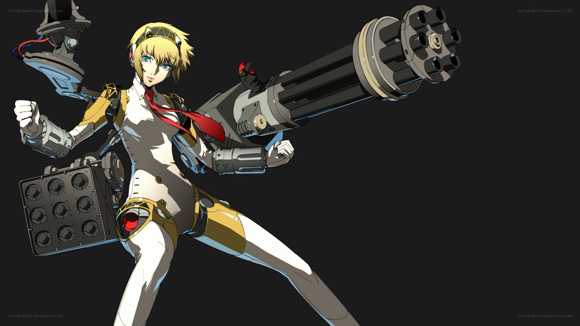 anime character with machine gun