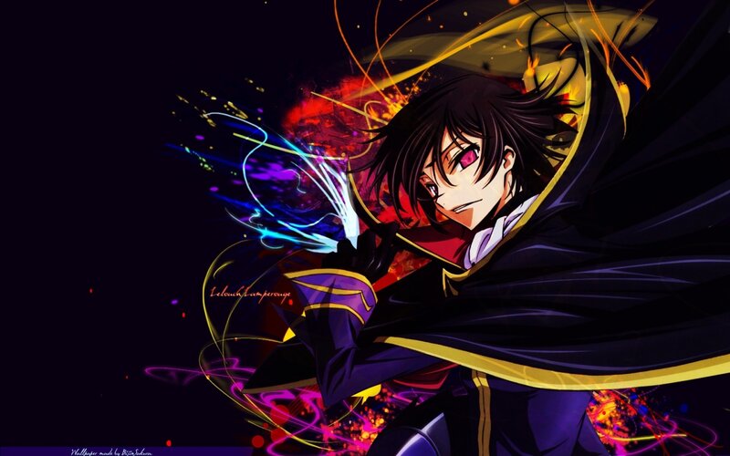 Anime Character with Magic — Black, Dramatic, Night