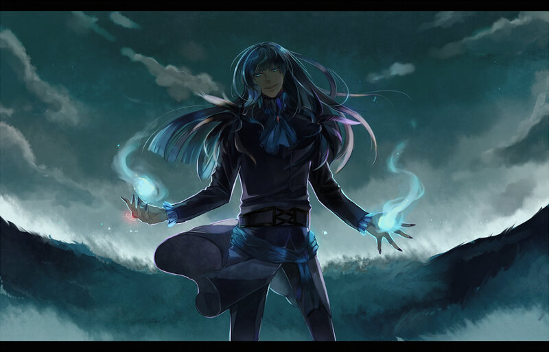 Anime Character with Magic — Blue