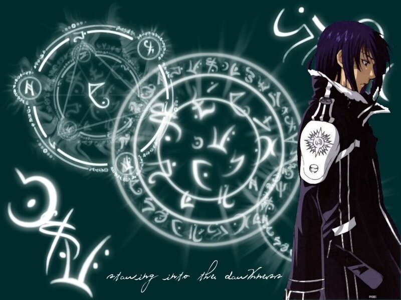 Anime Character with Magic Circles — Black