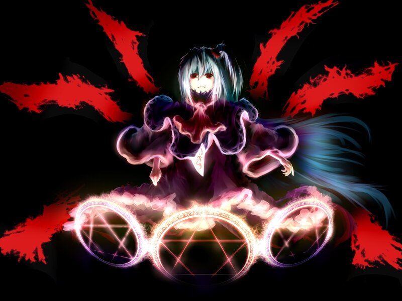 Anime character with magic circles