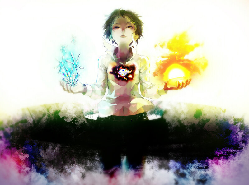 Anime Character with Magic — White