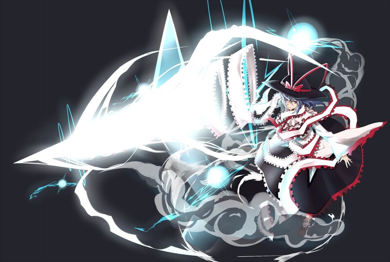 Anime character with magical attack