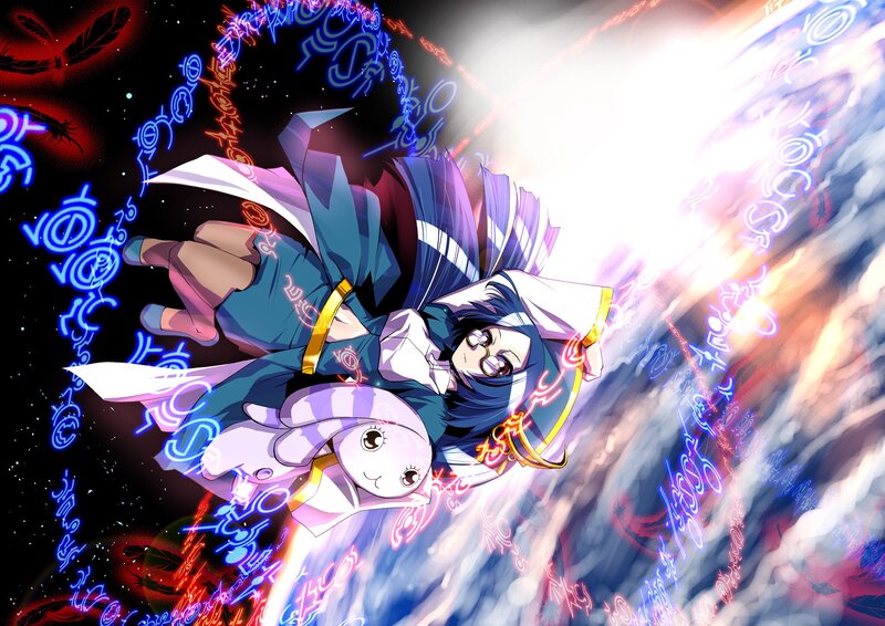 Anime character with magical symbols