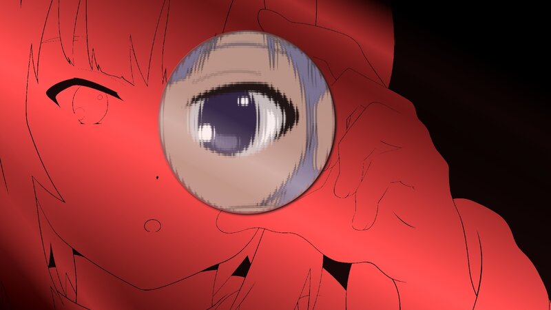 anime character with magnifying glass