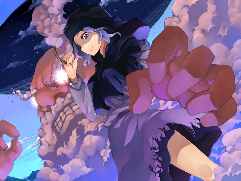 Anime Character with Magnifying Glass — Purple