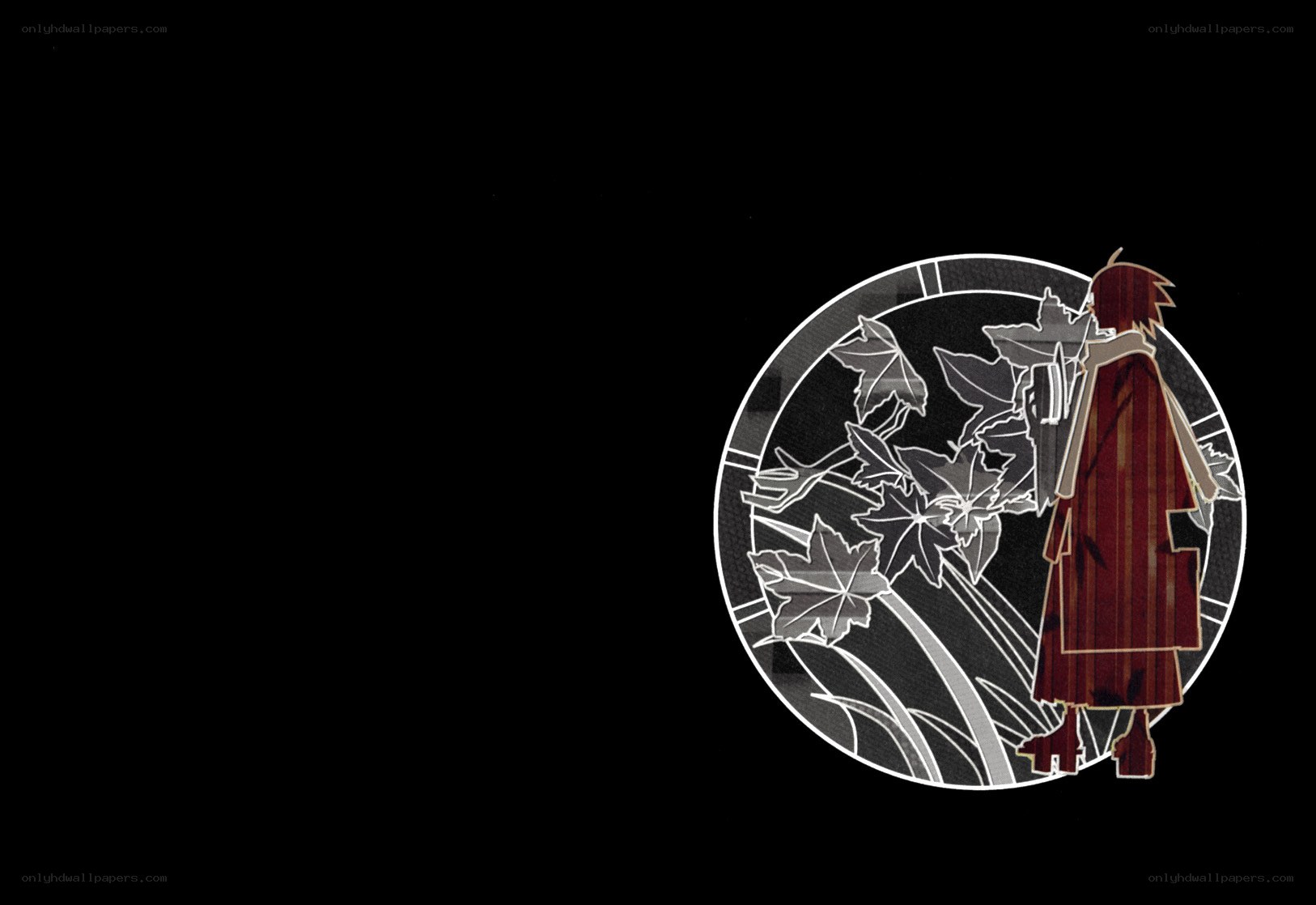 anime character with maple leaves