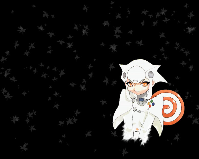 anime character with maple leaves