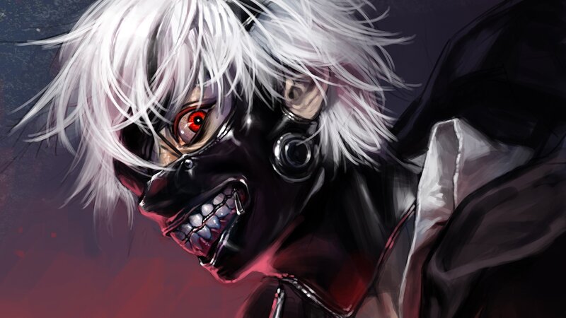 Anime Character with Mask — Black, Dark, Intense, Manga