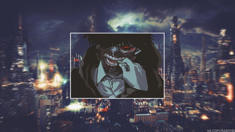 Anime Character with Mask — Black, Dark, Night
