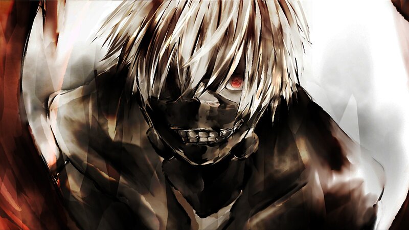 Anime Character with Mask — Black, Dramatic, Manga, Red Eye