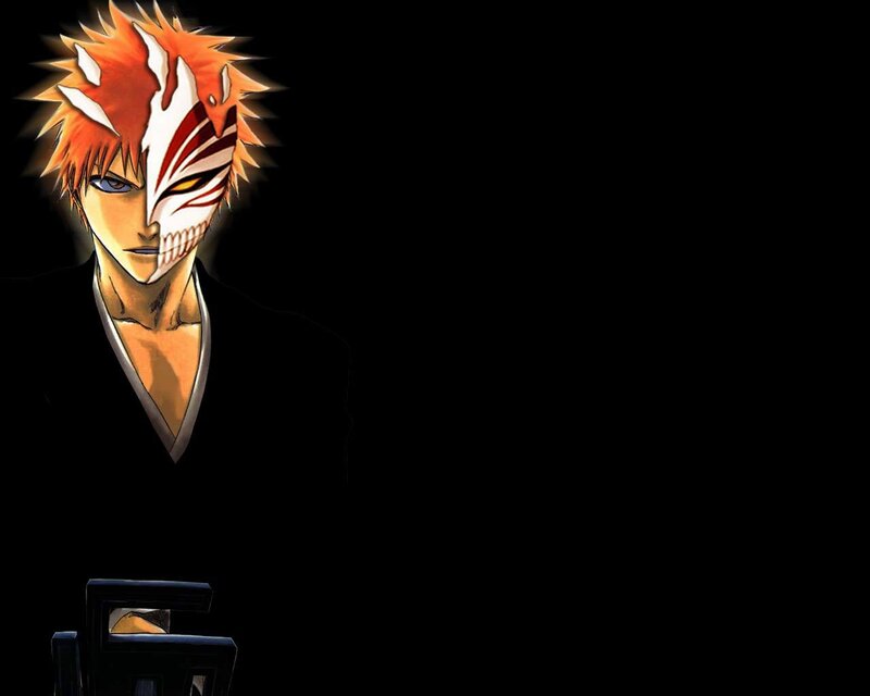 Anime Character with Mask — Black, Dramatic, Manga, Spiky Hair, Black Robe