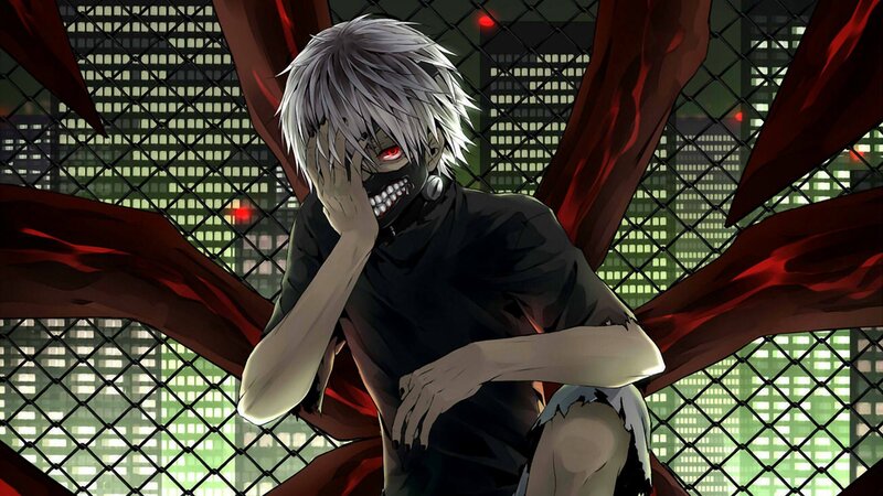 Anime Character with Mask — Black, Dramatic, Night, Manga