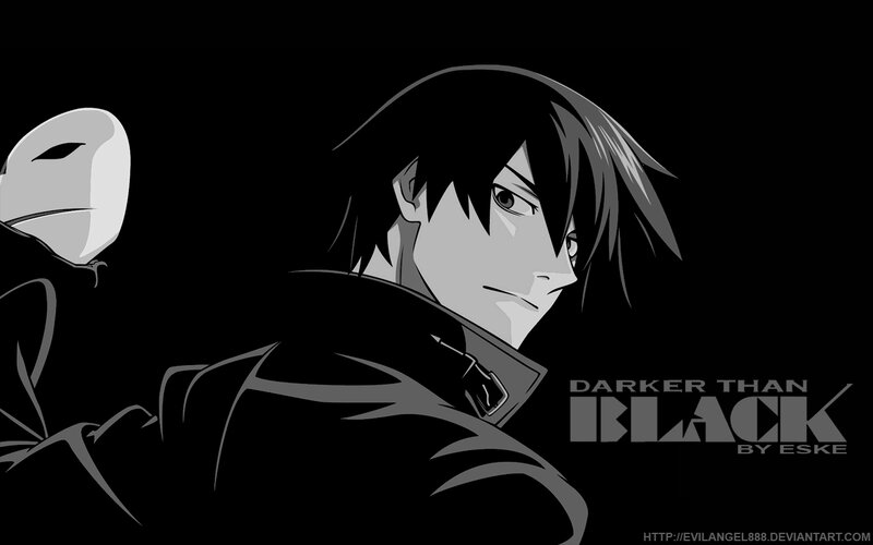 Anime Character with Mask — Black, Dramatic, Text