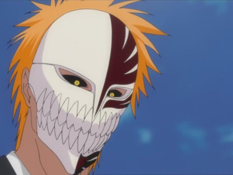 Anime Character with Mask — Blue, Dramatic, Afternoon