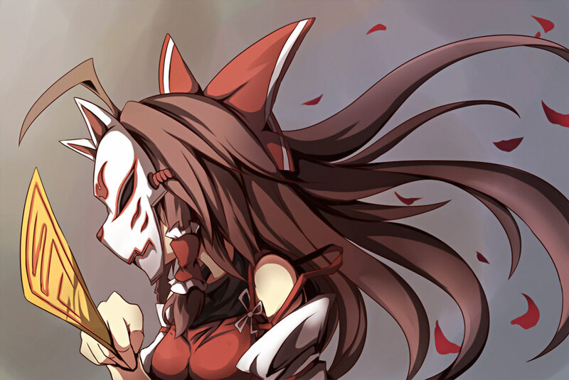 Anime Character with Mask — Brown, Dramatic, Digital Art