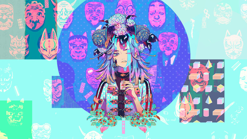Anime Character with Mask Collage