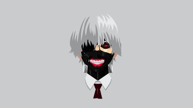 Anime Character with Mask — Gray, Dark