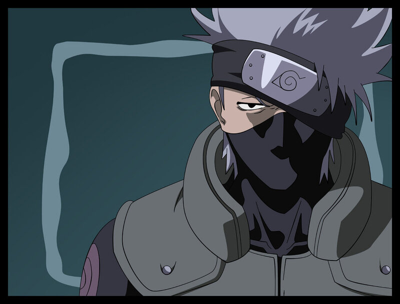 Anime Character with Mask — Gray, Serious