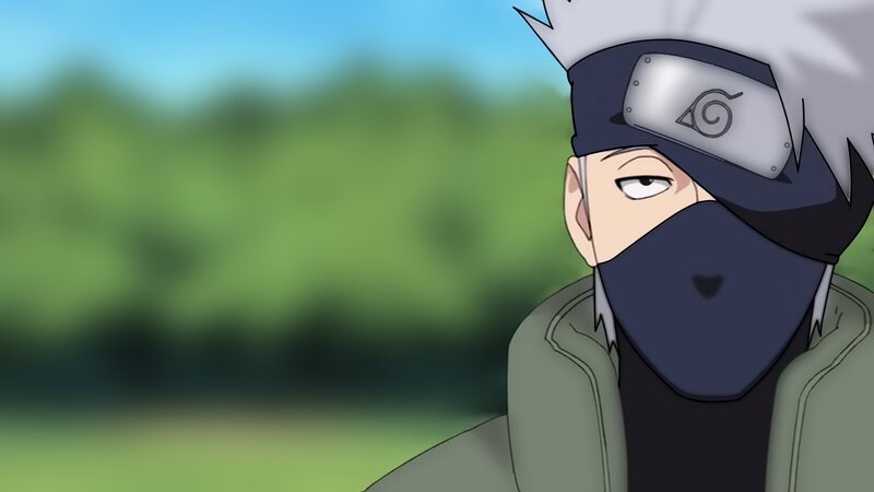 Anime Character with Mask — Green, Calm