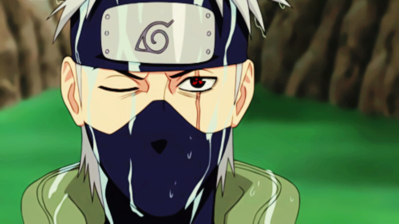 Anime Character with Mask — Green, Dramatic