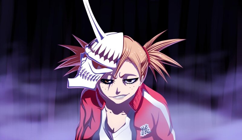 Anime Character with Mask — Purple, Dramatic, Night