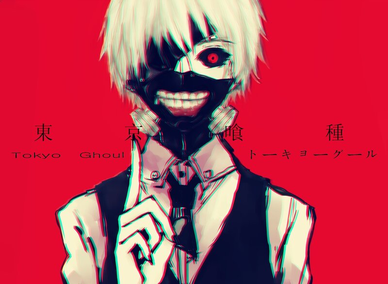 Anime Character with Mask — Red, Dramatic, Manga