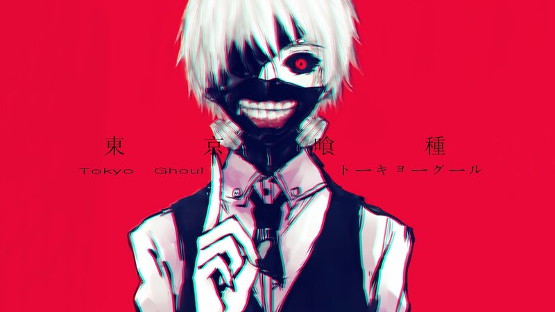Anime Character with Mask — Red, Dramatic, Manga, White Hair