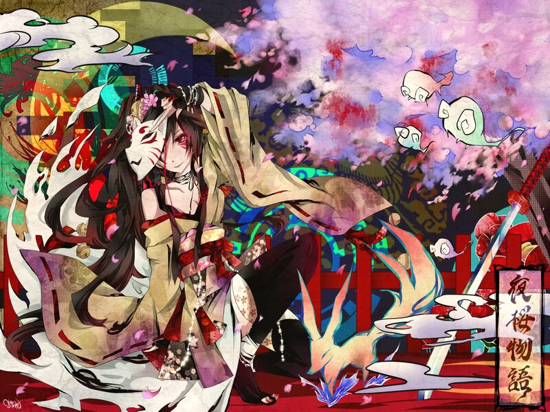 Anime Character with Mask — Red, Dramatic, Night