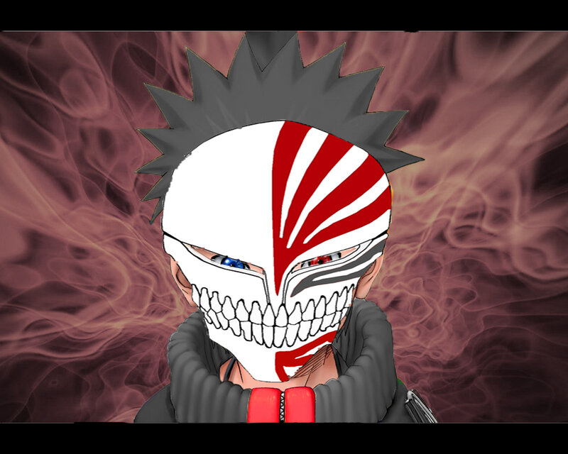 Anime Character with Mask — White, Dramatic