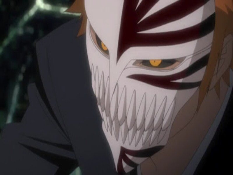 Anime Character with Mask — White, Dramatic, Yellow Eyes