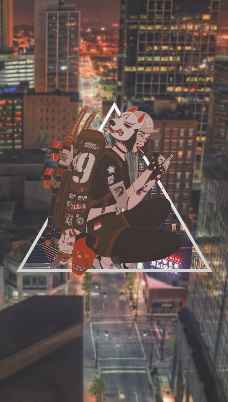Anime Character with Masks