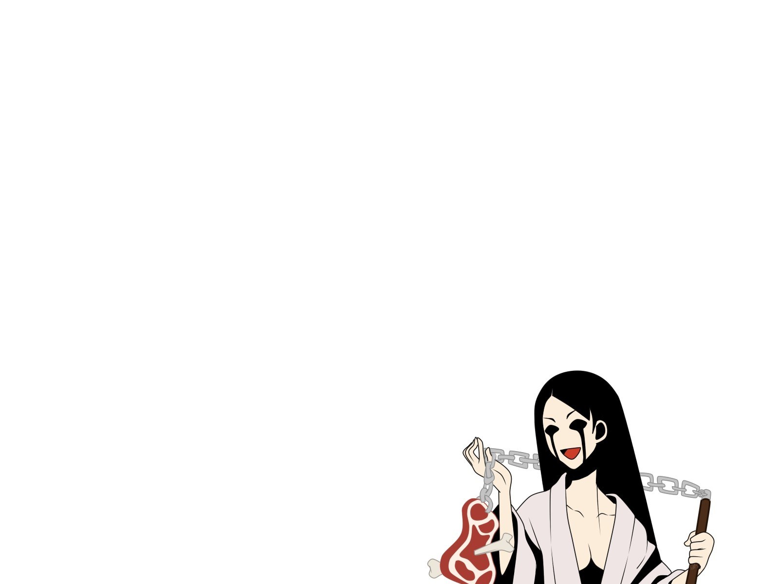 anime character with meat and chain