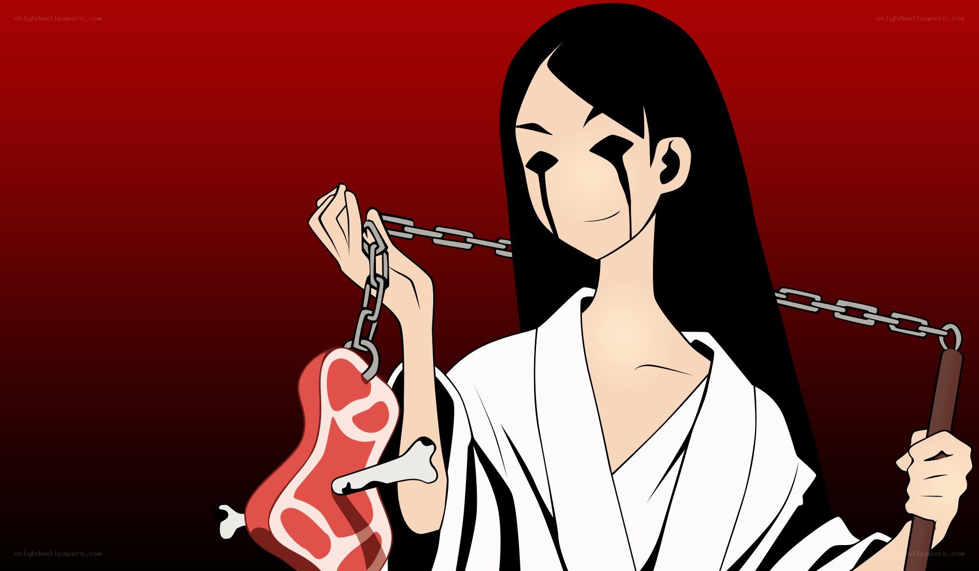 anime character with meat and chains
