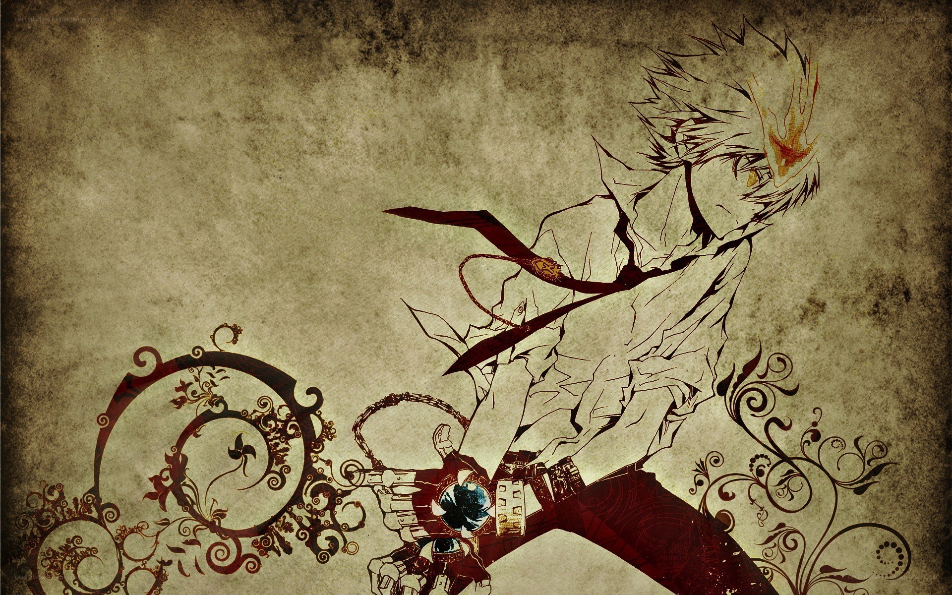 anime character with mechanical arm