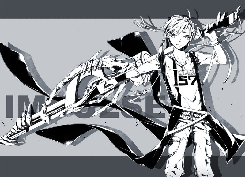 anime character with mechanical arm