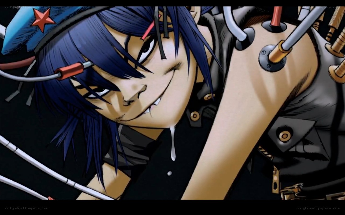 anime character with mechanical arm