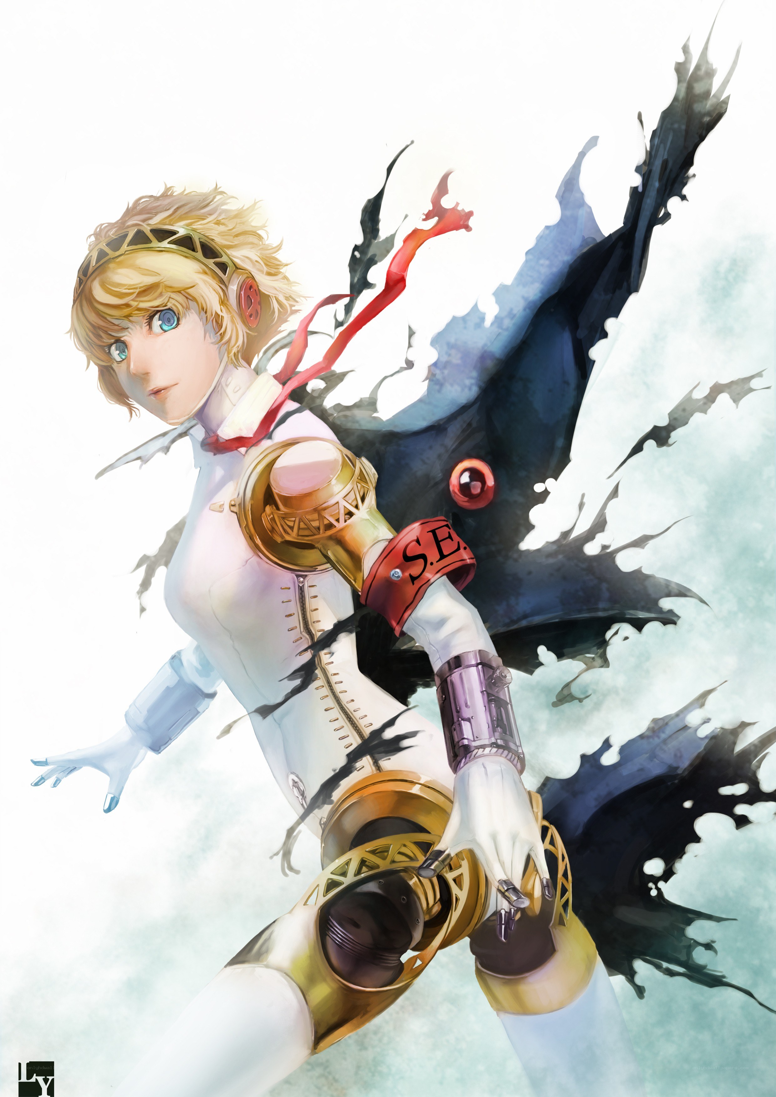anime character with mechanical arm
