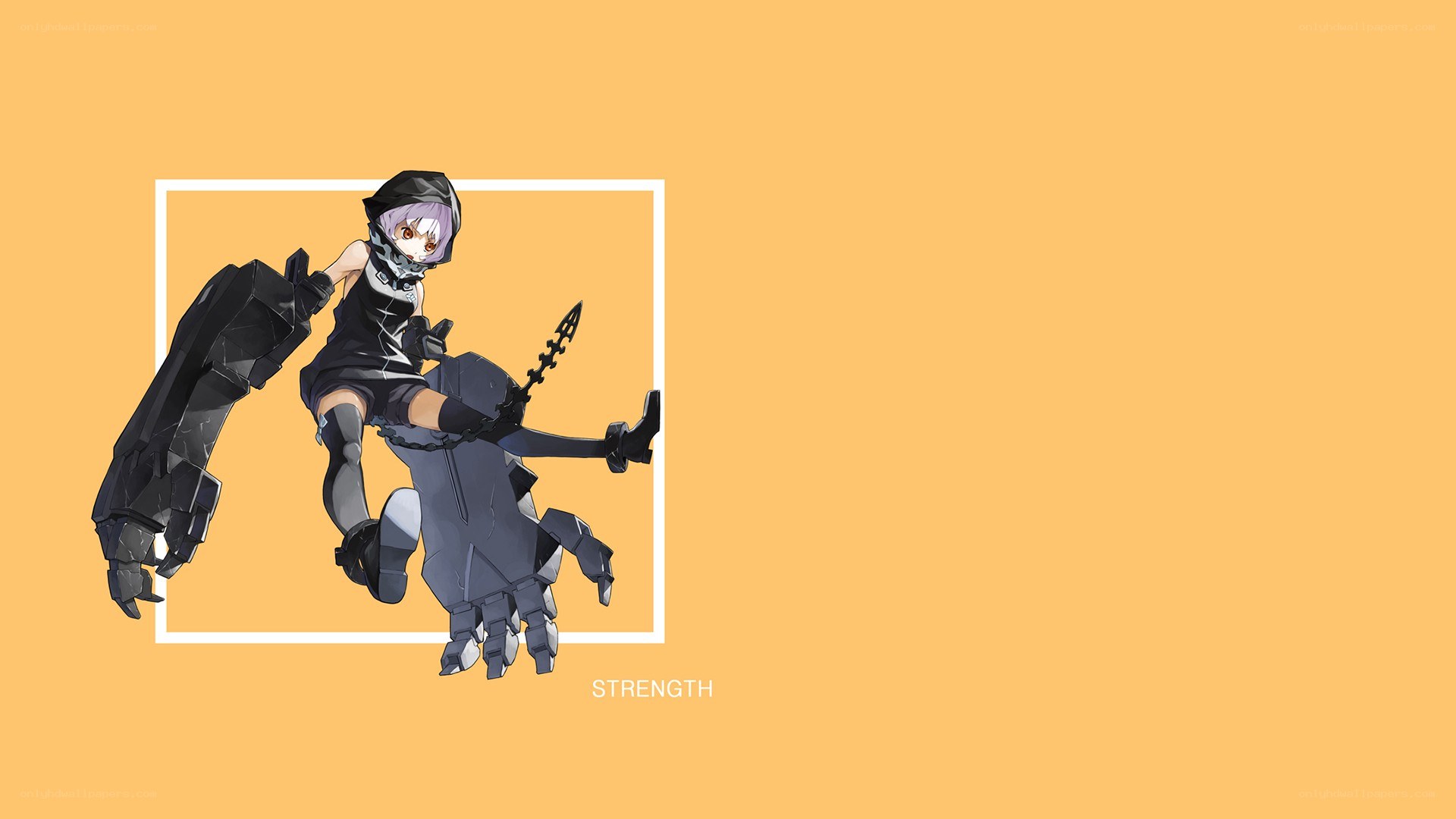anime character with mechanical arm