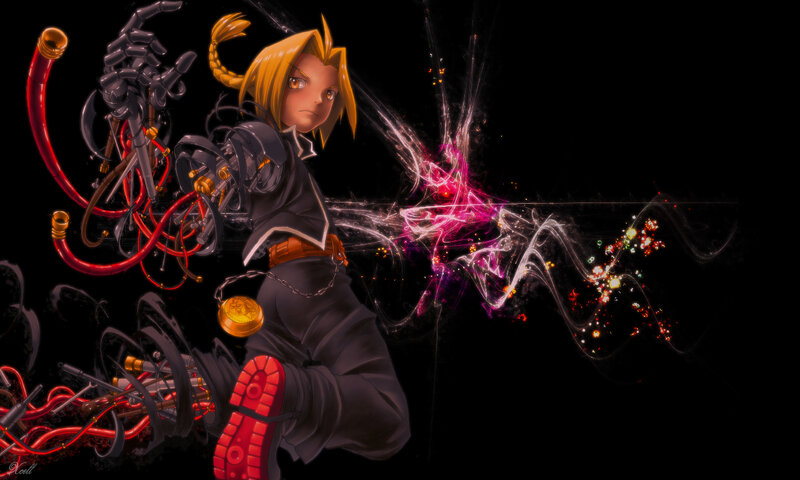 Anime Character with Mechanical Arm — Black