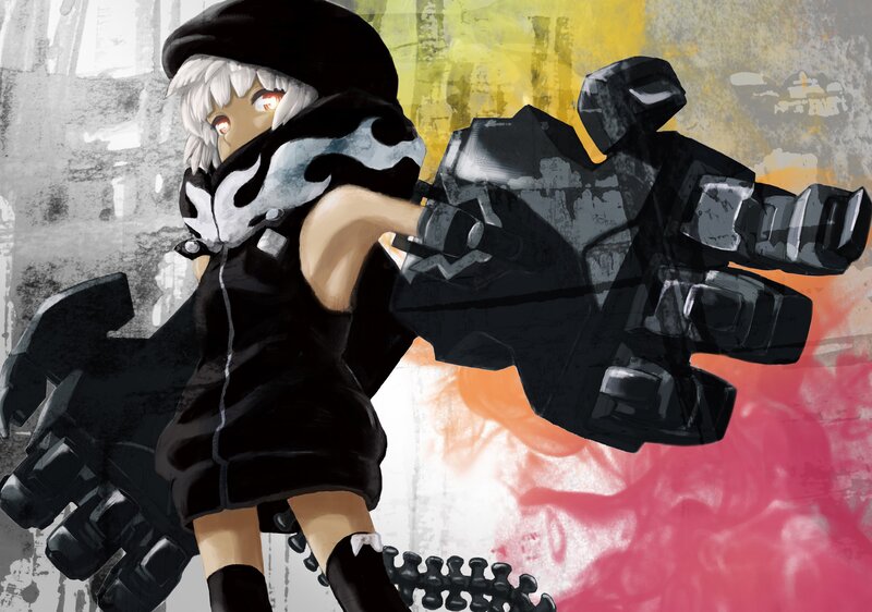 anime character with mechanical arms