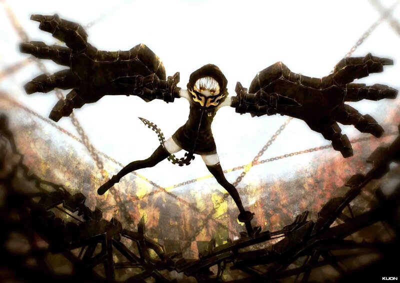 anime character with mechanical arms