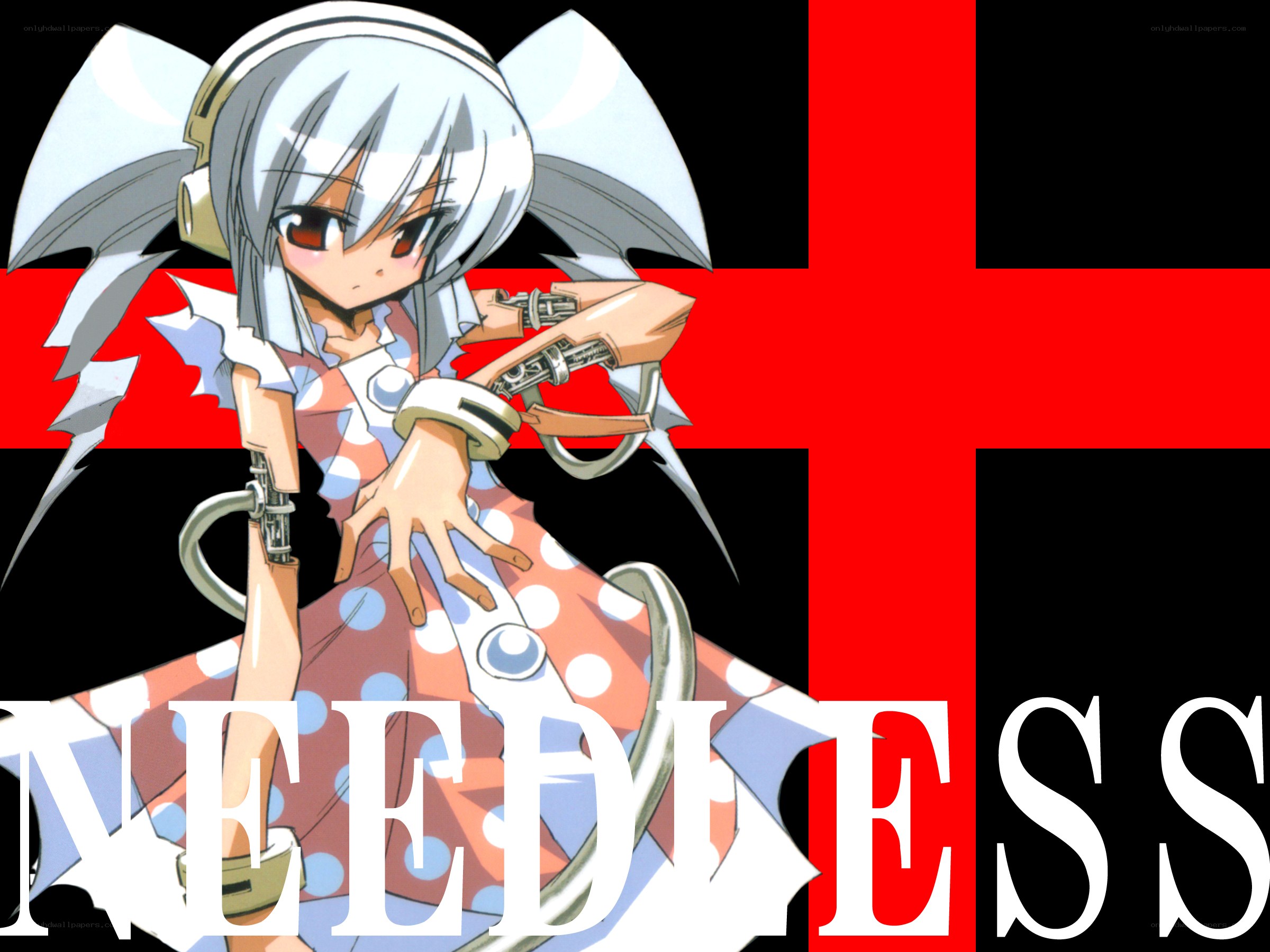 Anime character with mechanical arms