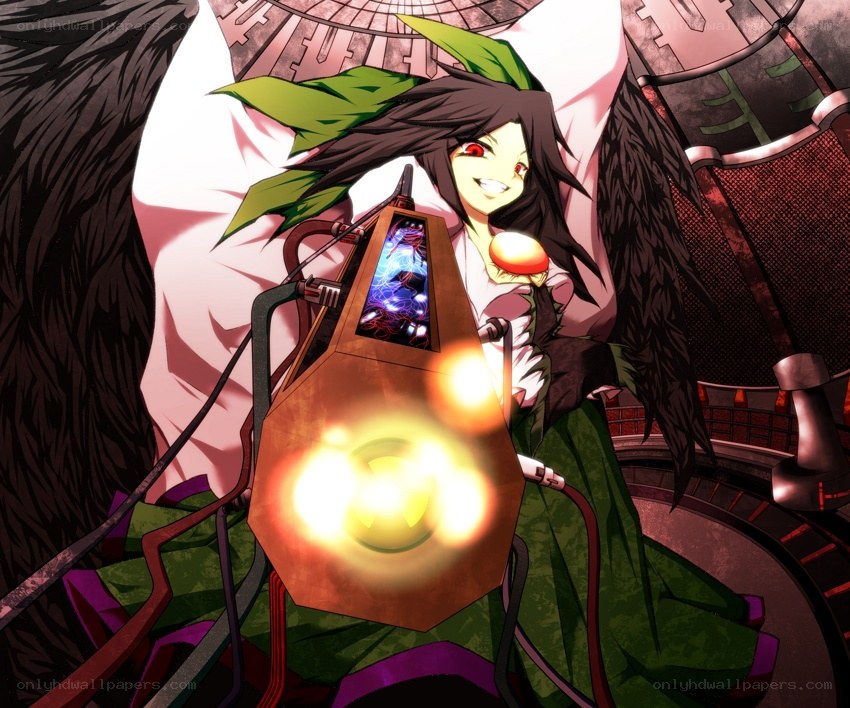 Anime character with mechanical device