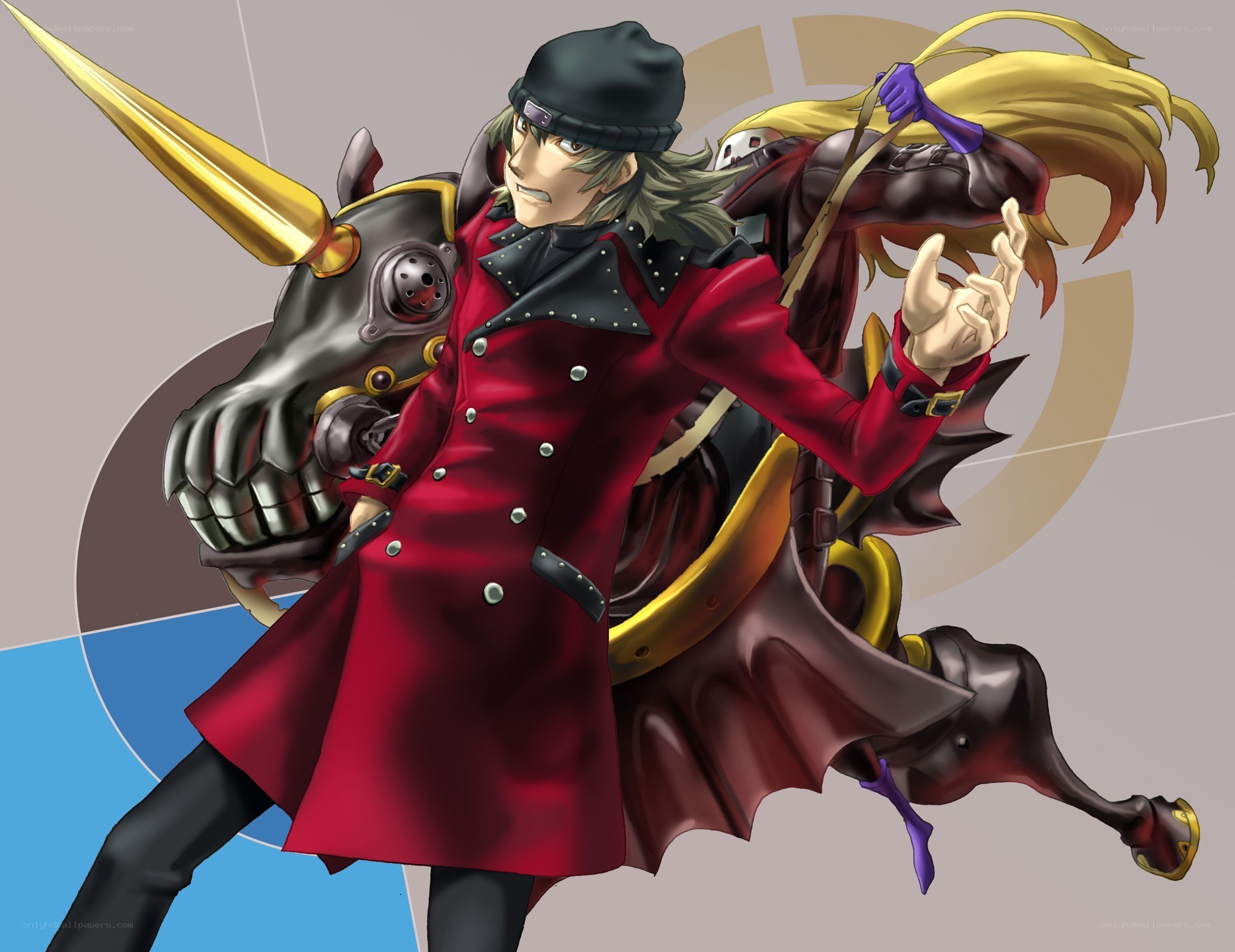 anime character with mechanical horse