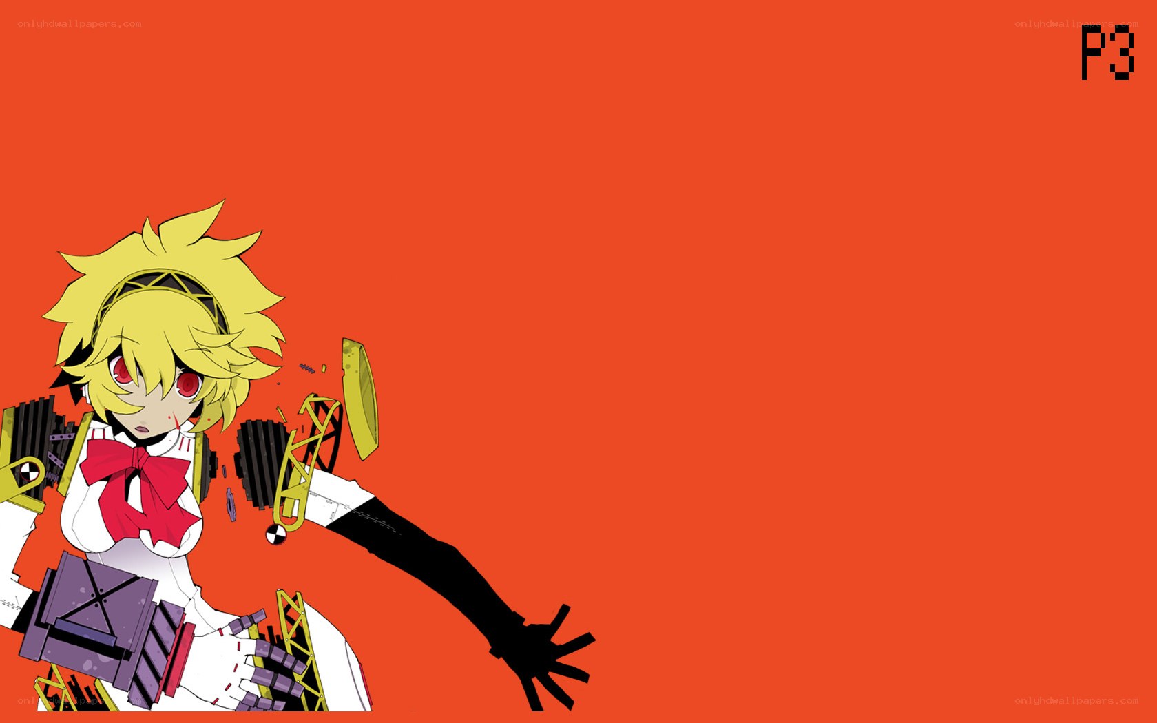 Anime character with mechanical parts