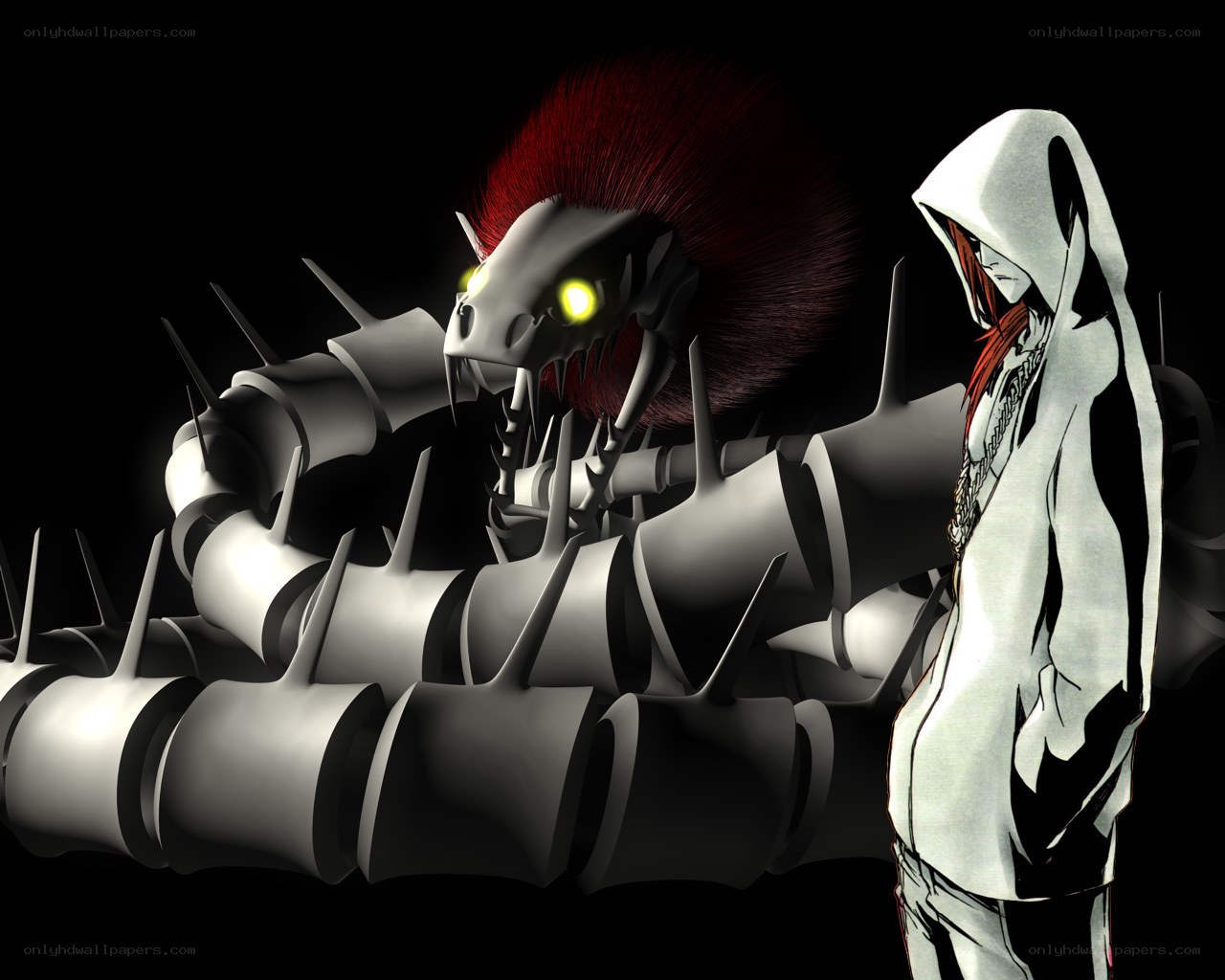 Anime character with mechanical serpent