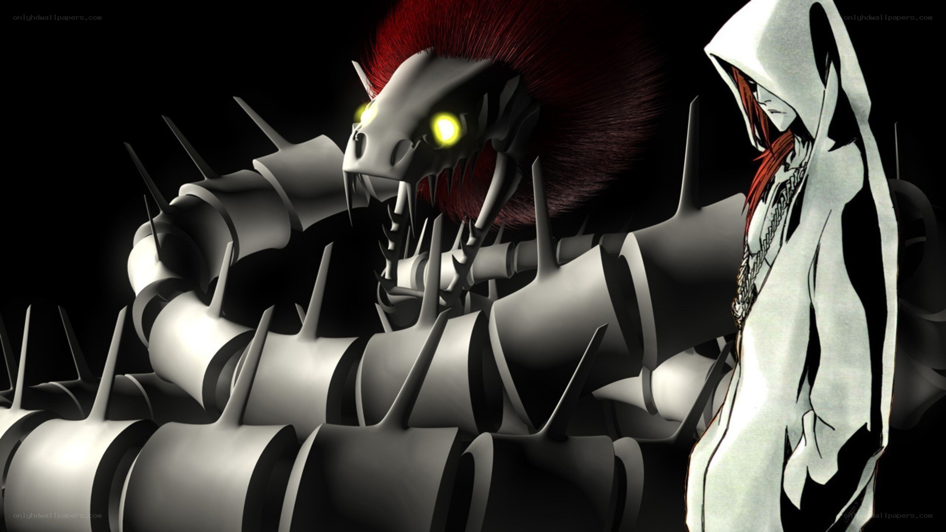 Anime character with mechanical serpent